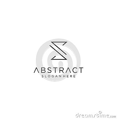 Monogram Letter S Logo With Thin Black Monogram Outline Contour. Modern Trendy Letter S Design Vector Illustration. Stock Photo