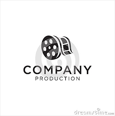 Cinema logo movie emblem template . Movie Production Logo .Film Camera Logo Template . film strip cinema , Videography Logo Images Stock Photo