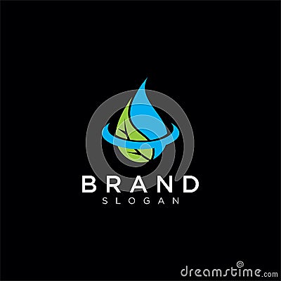 Ecology water drop leaf logo . Leaf nature logo Design Vector Stock . Eco, organic, natural logo design Stock Photo