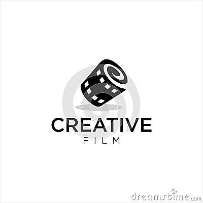 Cinema logo movie emblem template . Movie Production Logo .Film Camera Logo Template . film strip cinema , Videography Logo Images Stock Photo