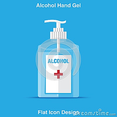 Hand Sanitizer Dispenser, infection control concept. Sanitizer to prevent colds, virus, Coronavirus, flu. Clean Blue background. A Vector Illustration