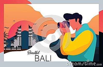 Beautiful Bali Photograph Vector Illustration Stock Photo