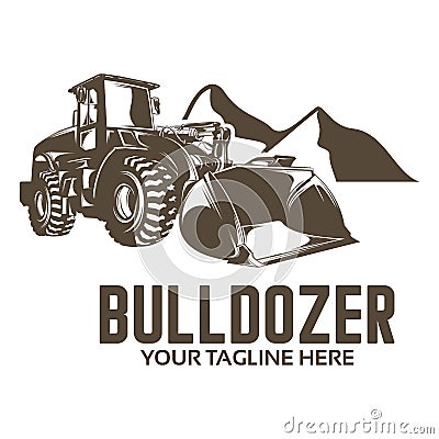 Bulldozer logo design template illustration Vector Illustration