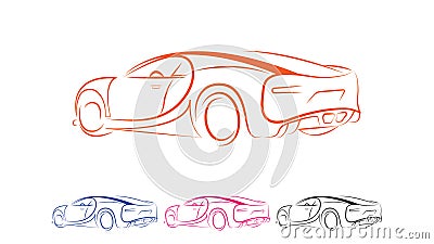 Collection of Car Logo Template - Auto Car Logo for Sport Cars, Rent, Wash or Mechanic Vector Illustration