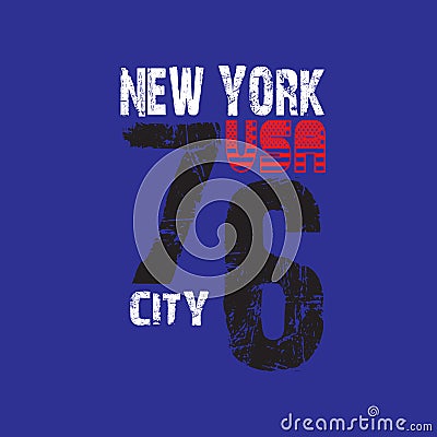 New York City - Vector illustration design for banner, t-shirt graphics, fashion prints, slogan tees, stickers, cards, poster, emb Vector Illustration