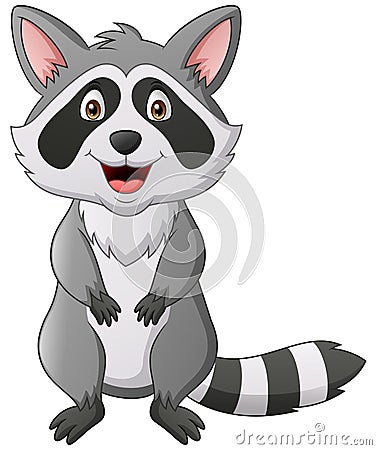 Cute raccoon cartoon Vector Illustration