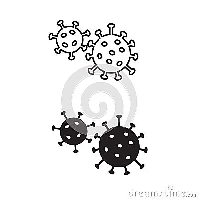 Corona virus icons in line style and glyph style Stock Photo