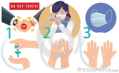 Doctor advise not to handshake these days Vector Illustration