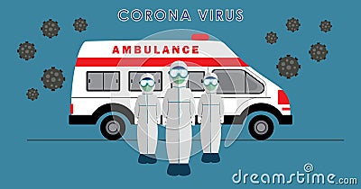 Corona virus medical teamwork. the phenomenon of the corona virus in wuhan China. simple design illustration Vector Illustration