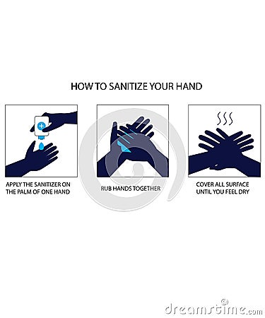 How to sanitize your hand . Stock Photo