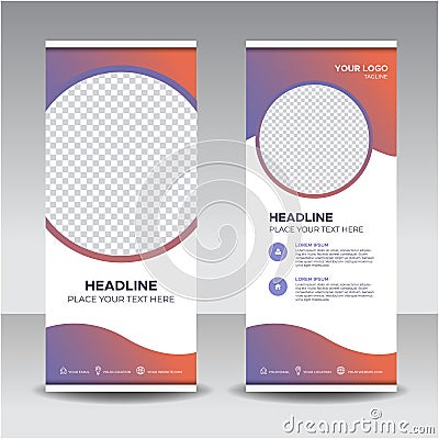 Advertising signboard design, with red color gradient Vector Illustration