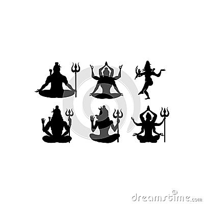 God Shiva Hinduism in India along with Brahma and Vishnu triad Vector Illustration
