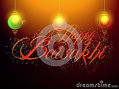 Baisakhi or Vaisakhi Greetings Vector Illustration