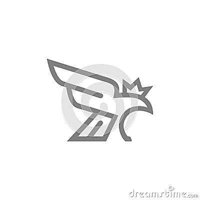 Eagle Crown Logo Design Vector Illustration