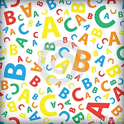 Multicoloured abc letter background seamless Vector Illustration