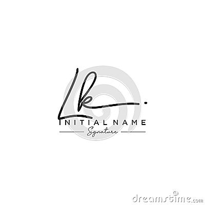 Letter LK Signature Logo Template Vector Vector Illustration