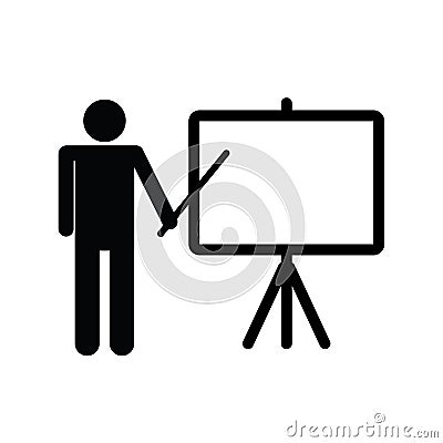 The teacher with the board Vector Illustration