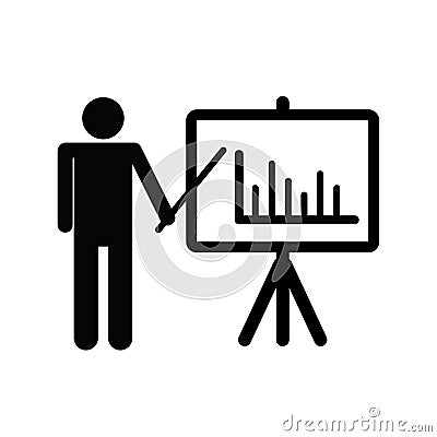 Business with growing graph in business. Vector Illustration