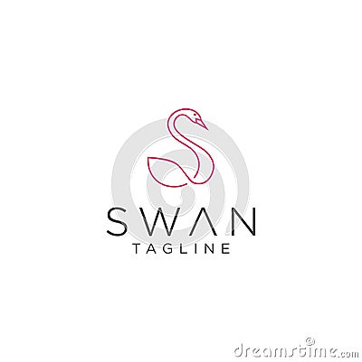 Letter s swan logo Linear designs inspiration . Letter S Goose Logo Line Design Template . Abstract Letter S Duck Logo Line Templa Stock Photo
