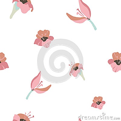 Seamless pattern with hibiscuses Vector Illustration