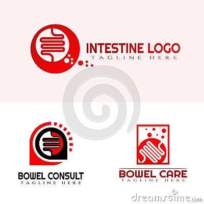 Human intestinal icon. Logo of the large intestine or small intestine... Vector Illustration