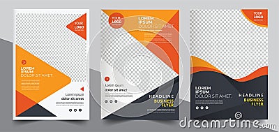 Brochure design, cover modern layout, annual report, poster, flyer in A4 with colorful triangles for book cover, leaflet, flyer, b Vector Illustration