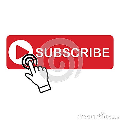 The subscribe button on youtube Vector Illustration
