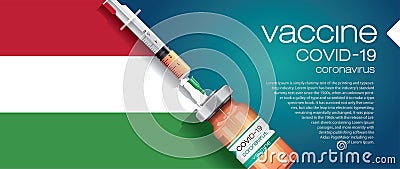 Corona vaccine vector 3D illustration, country flag concept. Vector Illustration