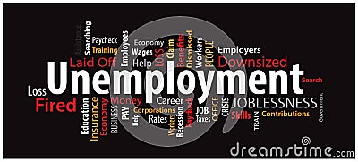 Unemployment Word Cloud Stock Photo