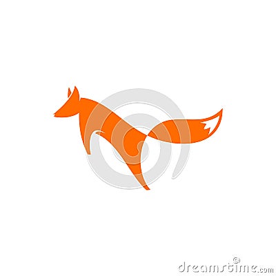 Orange jumping fox logo Vector Illustration