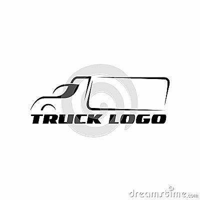 Truck silhouette symbol, template vector illustration logo Stock Photo