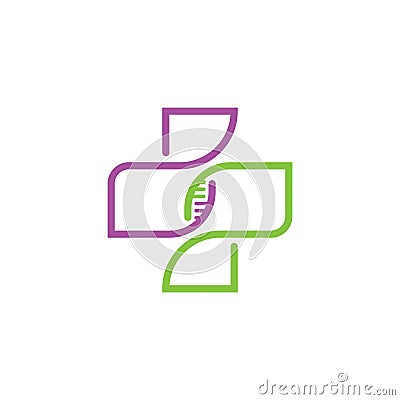 DNA and genomic logo symbol Vector Illustration