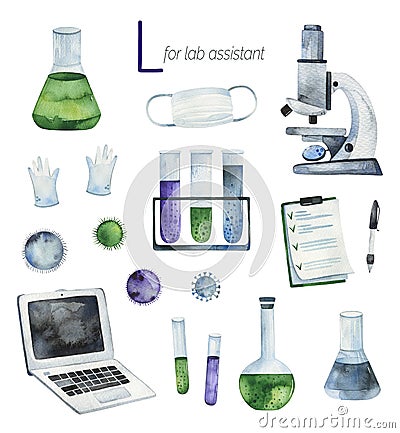 Lab assistant for L letter Stock Photo