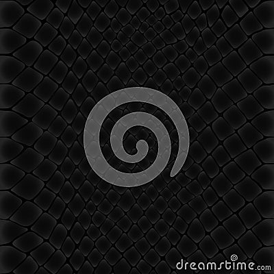 Reptile or snake skin. Animal print, spotted surface monochrome background. Vector seamless texture Vector Illustration