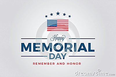 Happy memorial day sign Vector Illustration