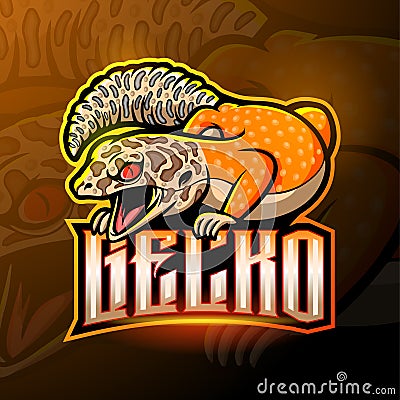 Gecko esport logo mascot design Vector Illustration