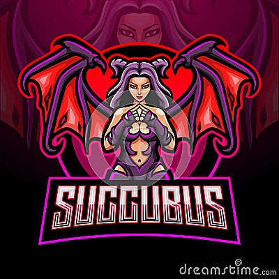 Succubus esport logo mascot design. Vector Illustration