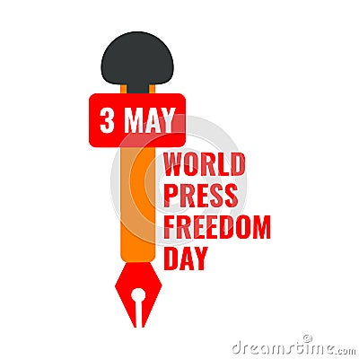 Pen and Microphone - World Press Freedom Day. Vector Illustration