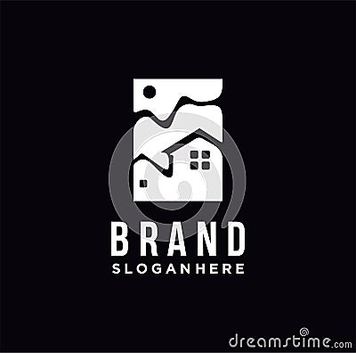 House , Home , Mortgage , Real Estate Silhouette logo design hipster vintage emblem vector icon Vector Illustration