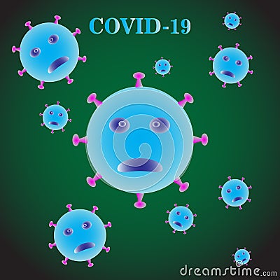 Corona virus vector or covid 19. evil covid-19. Vector Illustration