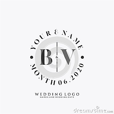 BV Initial beauty monogram and elegant Vector Illustration