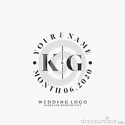 KG Initial beauty monogram and elegant Vector Illustration