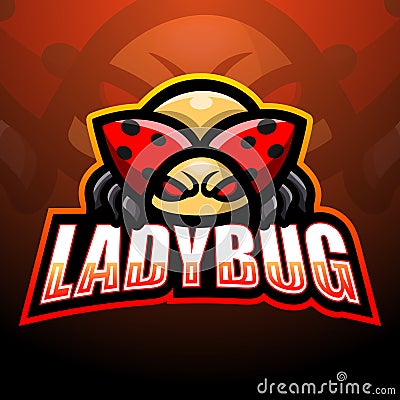 Ladybug mascot esport logo design Vector Illustration