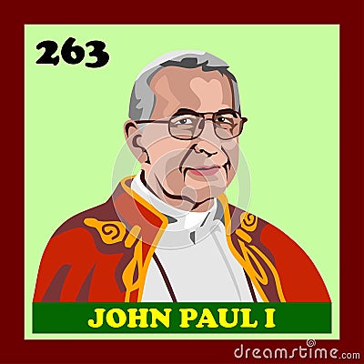 263rd Rome Pope John Paul I Vector Illustration