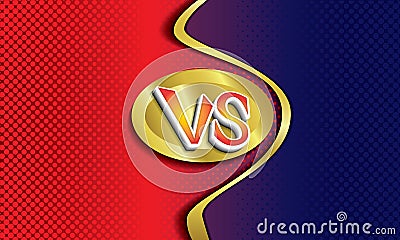 Versus comic style red and blue haltone Vector Illustration