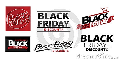 Blackfriday sale shop promotion tag design for marketing Vector Illustration