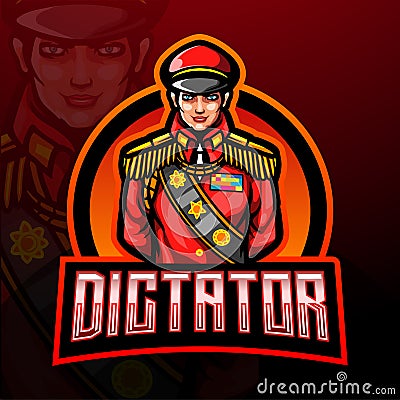 Dictator esport mascot logo design Vector Illustration