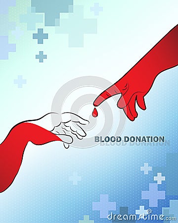 Blood donation design. Creative donor poster and cute character. Blood Donor banner. Vector Illustration