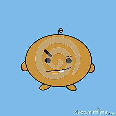 Cartoon character shooky by BT21 Vector Illustration