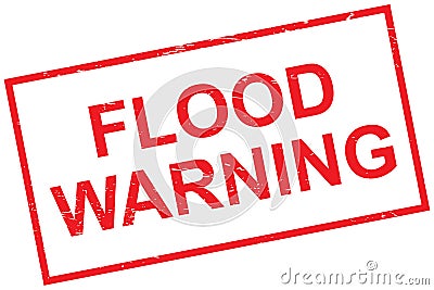 Flood warning stamp Stock Photo